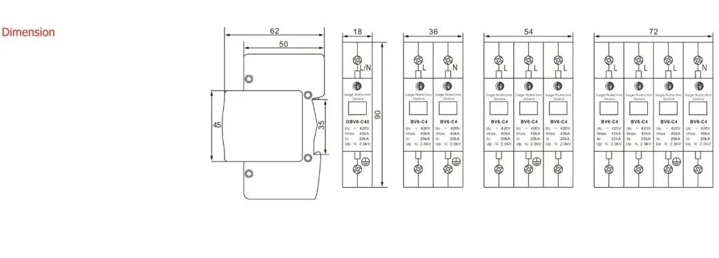 1p 2p 3p 3p+N SPD Surge Protection Device AC Electronical Lightning Protection Device