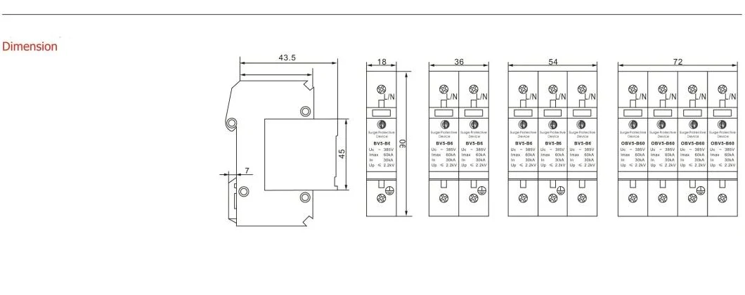 AC SPD Surge Protective Device for Solar PV System 40ka 275V/320V/385V/420V/440V Surge Voltage Protection with CE