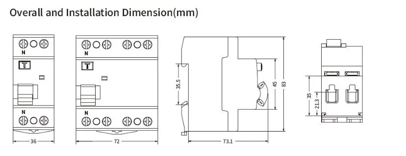 RCCB B Model 2p 4p Residual Current Circuit Breaker Using Recharging Station etc Device with Ce, CB Approvals